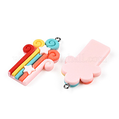 Opaque Resin Pendants&nbsp;RESI-CJC0011-32B-02