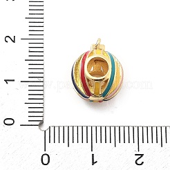 Rack Plating Brass Micro Pave Cubic Zirconia European Dangle Charms&nbsp;KK-Q017-17G
