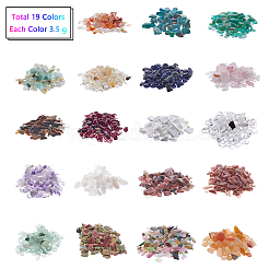 19Pcs Various Gemstone No Hole Chips in Bottles&nbsp;G-PH0034-50