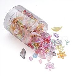 300Pcs 6 Style Transparent Acrylic Bead Caps&nbsp;TACR-CD0001-03