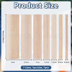 7Pcs 7 Styles Wood Craft Sticks&nbsp;WOOD-OC0004-52