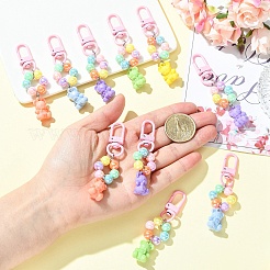 20Pcs 5 Style Acrylic Bear Pendant Decorations&nbsp;HJEW-YW00258