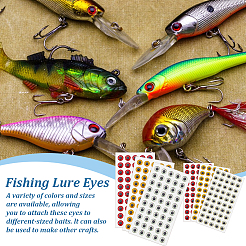 600Pcs 4 Colors Resin 3D Simulation of Fish Eyes Stickers&nbsp;DIY-GA0009-14