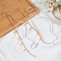 2Pcs Aluminum Curb Chains Car Hanging Ornament&nbsp;HJEW-DR00179