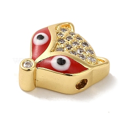 Rack Plating Brass Micro Pave Clear Cubic Zirconia with Enamel Pendant&nbsp;KK-P267-18G