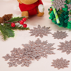 36Pcs Glitter Christmas Snowflake Plastic Hanging Ornaments&nbsp;HJEW-GF0001-64B