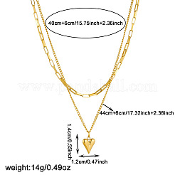 304 Stainless Steel Pendant Double Layer Necklaces for Women&nbsp;WGDC0B3-01