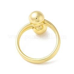 Rack Plating Brass Double Ball Finger Ring&nbsp;RJEW-B037-01G
