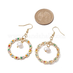 Golden 304 Stainless Steel Ring Dangle Earrings&nbsp;EJEW-MZ00126