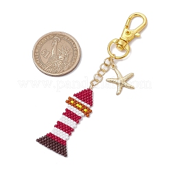 MIYUKI Delica Beaded Lighthouse Pendant Decorations&nbsp;HJEW-MZ00205