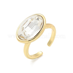 Oval Brass Cuff Rings for Women&nbsp;RJEW-G337-06G-03