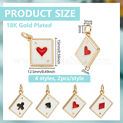 8Pcs 4 Styles Brass Enamel Charms&nbsp;KK-BC0015-50