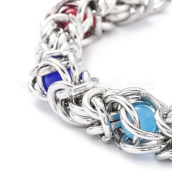 304 Stainless Steel Byzantine Chain Bracelet for Girl Women&nbsp;BJEW-Z011-17P