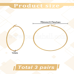 3 Pairs 201 Stainless Steel Hoop Earrings for Women&nbsp;EJEW-LP0001-05