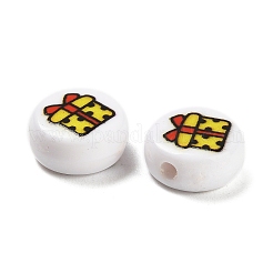 Christmas Theme Printed Opaque Acrylic Beads&nbsp;OACR-R004-01F