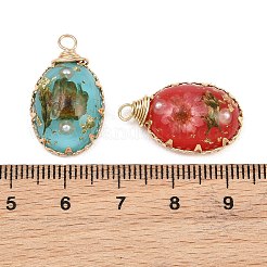 Brass Resin Pendants&nbsp;RE-CBA591C-01G