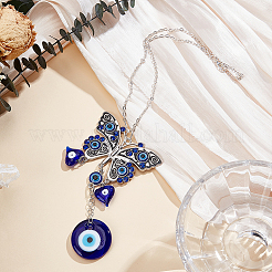 Handmade Lampwork Turkish Evil Eyes Pendant Decorations&nbsp;HJEW-GF0001-74