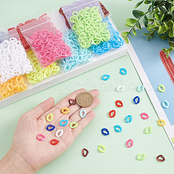 1000Pcs 10 Colors Opaque Acrylic Linking Rings&nbsp;OACR-PH0001-91