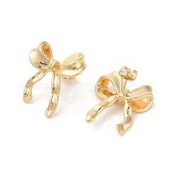 Bowknot Brass Stud Earrings&nbsp;EJEW-S231-02G-01