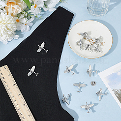 12Pcs Airplane Zinc Alloy Lapel Pin Backs&nbsp;JEWB-PH0001-36
