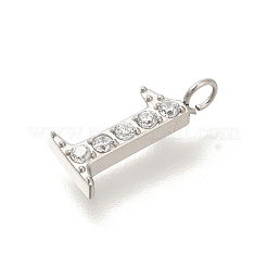 304 Stainless Steel Micro Pave Cubic Zirconia Pendants&nbsp;STAS-H228-01P-01
