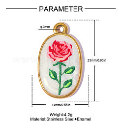 Printed 304 Stainless Steel with Enamel Pendants&nbsp;SA-OY002-78G