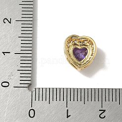 Brass Micro Pave Cubic Zirconia Beads&nbsp;KK-I276-46G-02