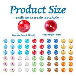 200Pcs 10 Color Electroplate Glass Bead Strands&nbsp;EGLA-KS0001-02