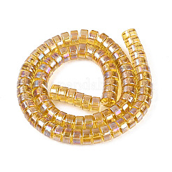 AB Color Plated Transparent Glass Beads Strands&nbsp;GLAA-T026-4x8mm-T01