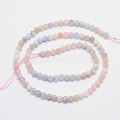 Natural Morganite Round Bead Strands&nbsp;G-I159-4mm