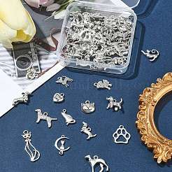 60Pcs 15 Styles Tibetan Styles Alloy Pendants&nbsp;FIND-FS0002-01