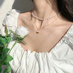 24Pcs 6 Style Zinc Light Gold Alloy Enamel Pendants&nbsp;ENAM-YS0001-05