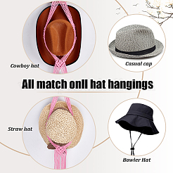 3Pcs 3 Colors Cotton with Wood Wall Hat Hanger&nbsp;ODIS-PH0001-78