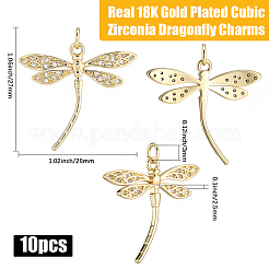 10Pcs Brass Micro Pave Clear Cubic Zirconia Pendants&nbsp;KK-BBC0021-86