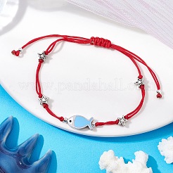 Nylon Braided Bead Bracelets for Women Men&nbsp;BJEW-JB11312-04