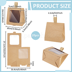 Cardboard Paper Cake Boxes with Plastic Visible Window and Handle&nbsp;CON-WH0117-04A