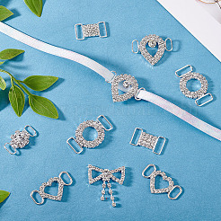 12Pcs 6 Styles Alloy & Brass Rhinestone Shoe Buckle&nbsp;FIND-HY0003-64
