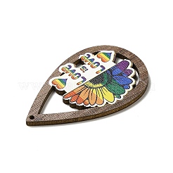 Rainbow/Pride Flag Theme Single Face Printed Aspen Wood Big Pendants&nbsp;WOOD-G014-02F