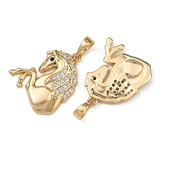 SHEGRACE Brass Micro Pave Black Cubic Zirconia Pendants&nbsp;XGRQ4S408-745G