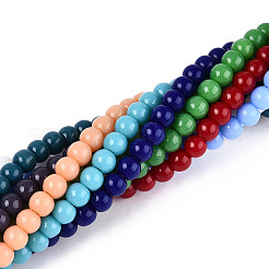 Opaque Solid Color Glass Beads Strands&nbsp;GLAA-N058-6mm-A01
