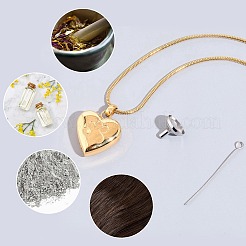 1Pc Stainless Steel Paw Print Heart Urn Ashes Pendant Necklaces&nbsp;NJEW-CN0001-15G