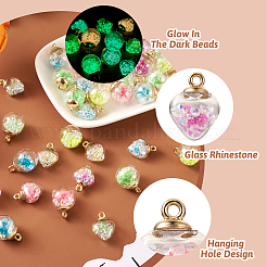 45Pcs 9 Styles Glow in the Dark Luminous Glass Globe Pendants&nbsp;FIND-TA0002-24
