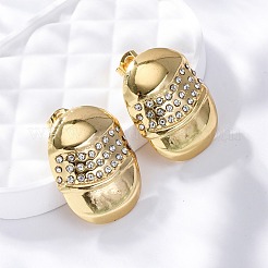 304 Stainless Steel Rhinestone Stud Earrings for Women&nbsp;EJEW-L296-018G