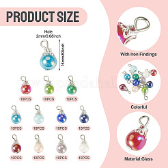 110Pcs 11 Colors Glass Pendants&nbsp;PALLOY-TAC0299