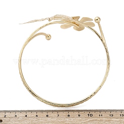 Flower & Butterfly Alloy Arm Cuff Bangles for Girl Women&nbsp;AJEW-A063-01C-G