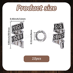 10Pcs Tibetan Style Zinc Alloy Dreadlocks Braiding Beads&nbsp;FIND-PA0001-77
