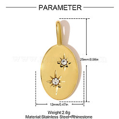 304 Stainless Steel Rhinestone Pendants&nbsp;STAS-OY007-86G