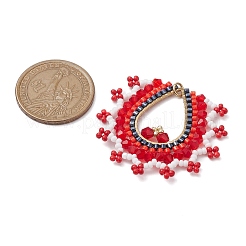 Glass Seed Beads Big Pendants&nbsp;PALLOY-MZ00410-01