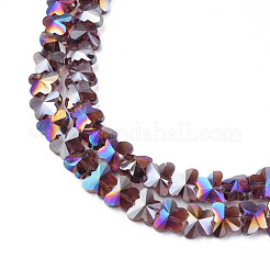 Electroplate Transparent Glass Beads Strands&nbsp;EGLA-N002-20A-C02