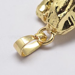 Natural Amethyst Nuggets Golden Plated Pendants&nbsp;G-P077-36
